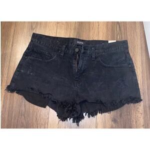 Big Star Black Distressed Denim Shorts Women’s Size 29 Frayed Cutoff